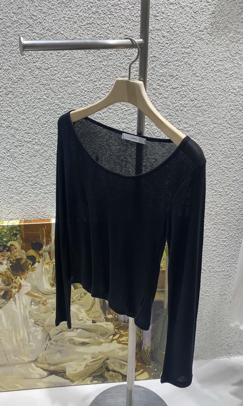 N BROWN東大門實拍女士新款人氣真品長袖T恤不含內搭天絲N BROWN長袖T恤圖色1