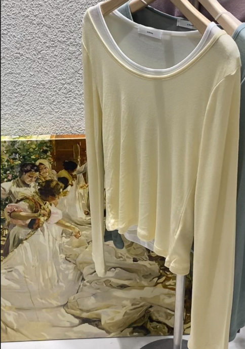 N BROWN東大門實拍女士新款人氣真品長袖T恤不含內搭天絲N BROWN長袖T恤圖色7