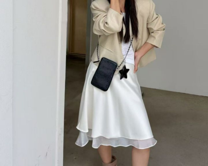 TROUVAILLE韓國直郵女裝新品休閑熱賣單肩斜跨包含飾品羊皮TROUVAILLE單肩/斜跨包