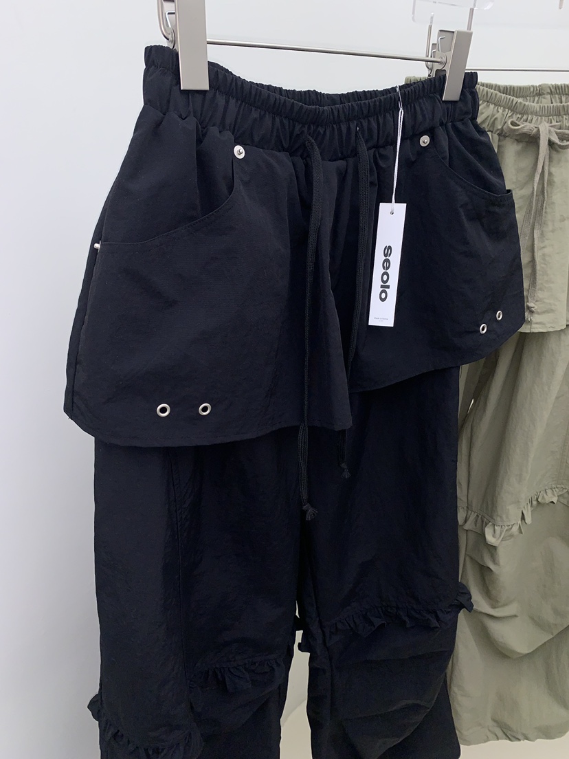 SEOLO韓國東大門代購女裝新款推薦26春夏職業時尚休閑褲尼龍Seolo seoul休閑褲