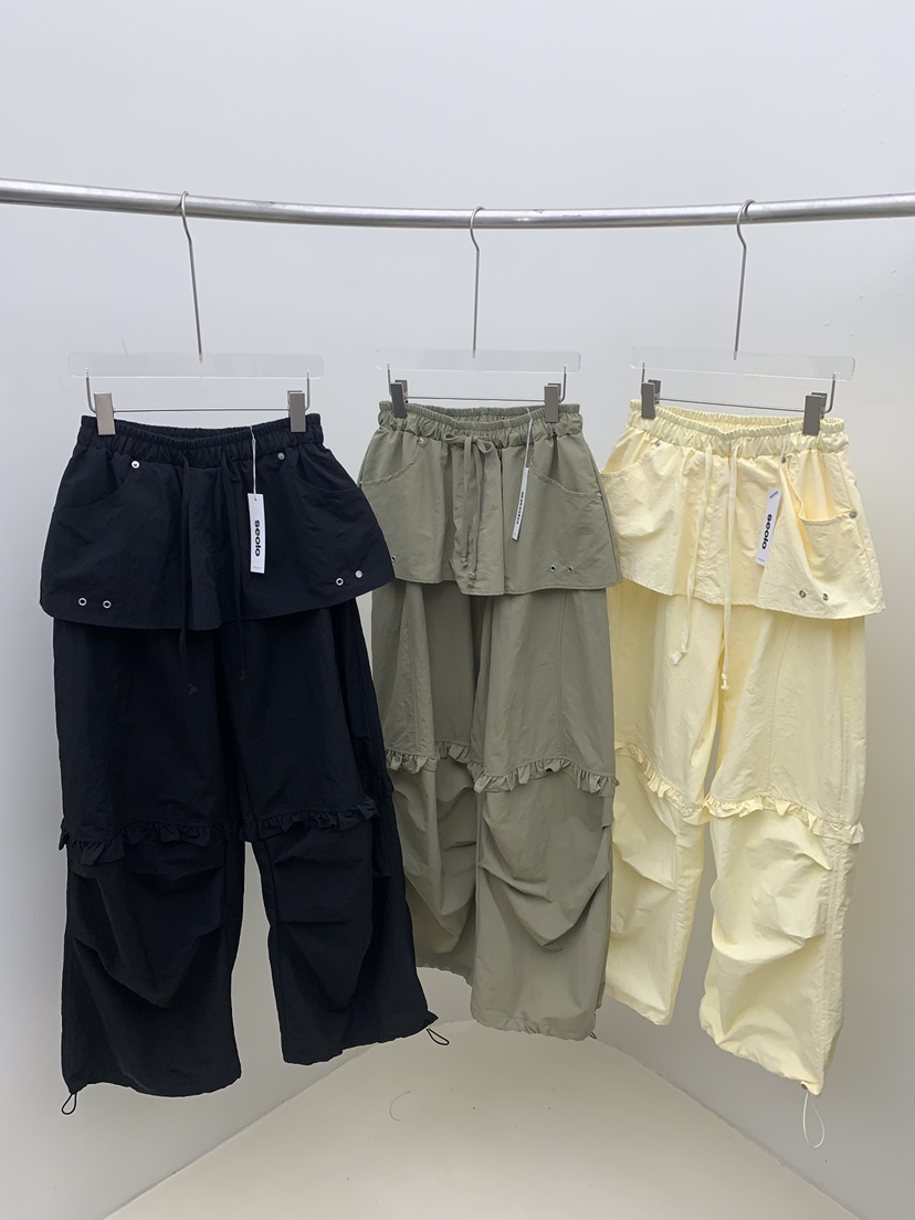 SEOLO韓國東大門代購女裝新款推薦26春夏職業時尚休閑褲尼龍Seolo seoul休閑褲圖色2左二色