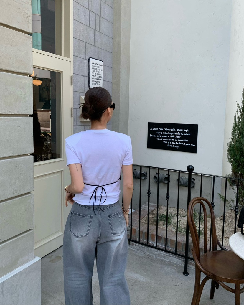 REVE CITE-L東大門代購女裝新款26春夏熱賣T恤假兩件蕾絲REVE CITE-LT恤