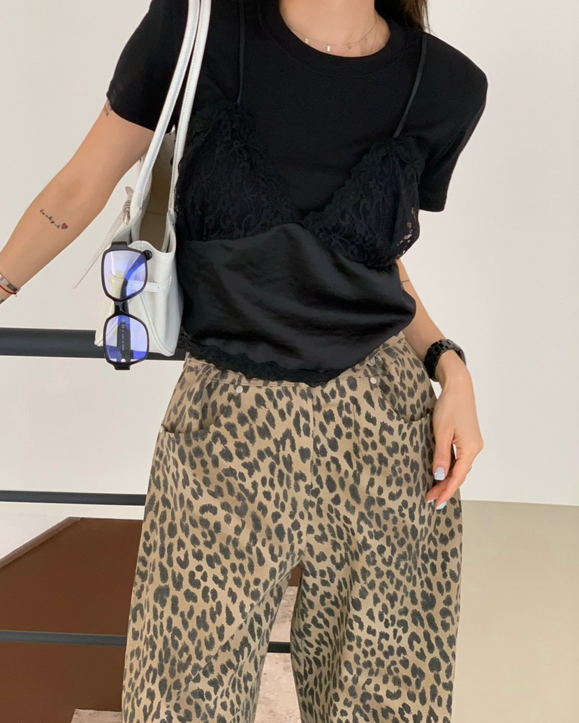 REVE CITE-L東大門代購女裝新款26春夏熱賣T恤假兩件蕾絲REVE CITE-LT恤圖色3