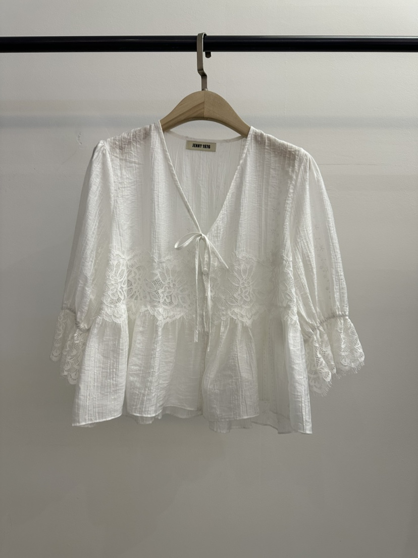 JENNY 1976韓國代購女裝新款職業休閑人氣襯衫蕾絲衫刺繡JENNY 1976襯衫/蕾絲衫圖色1