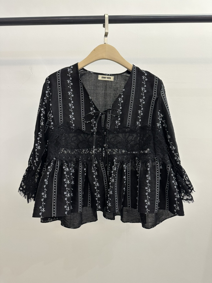 JENNY 1976韓國代購女裝新款職業休閑人氣襯衫蕾絲衫刺繡JENNY 1976襯衫/蕾絲衫圖色2