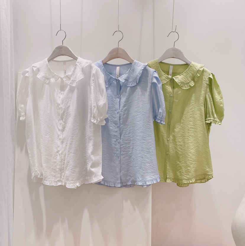 LETAILOR東大門直郵女裝新品推薦職業休閑襯衫蕾絲衫荷葉邊LETAILOR襯衫/蕾絲衫圖色2左二色