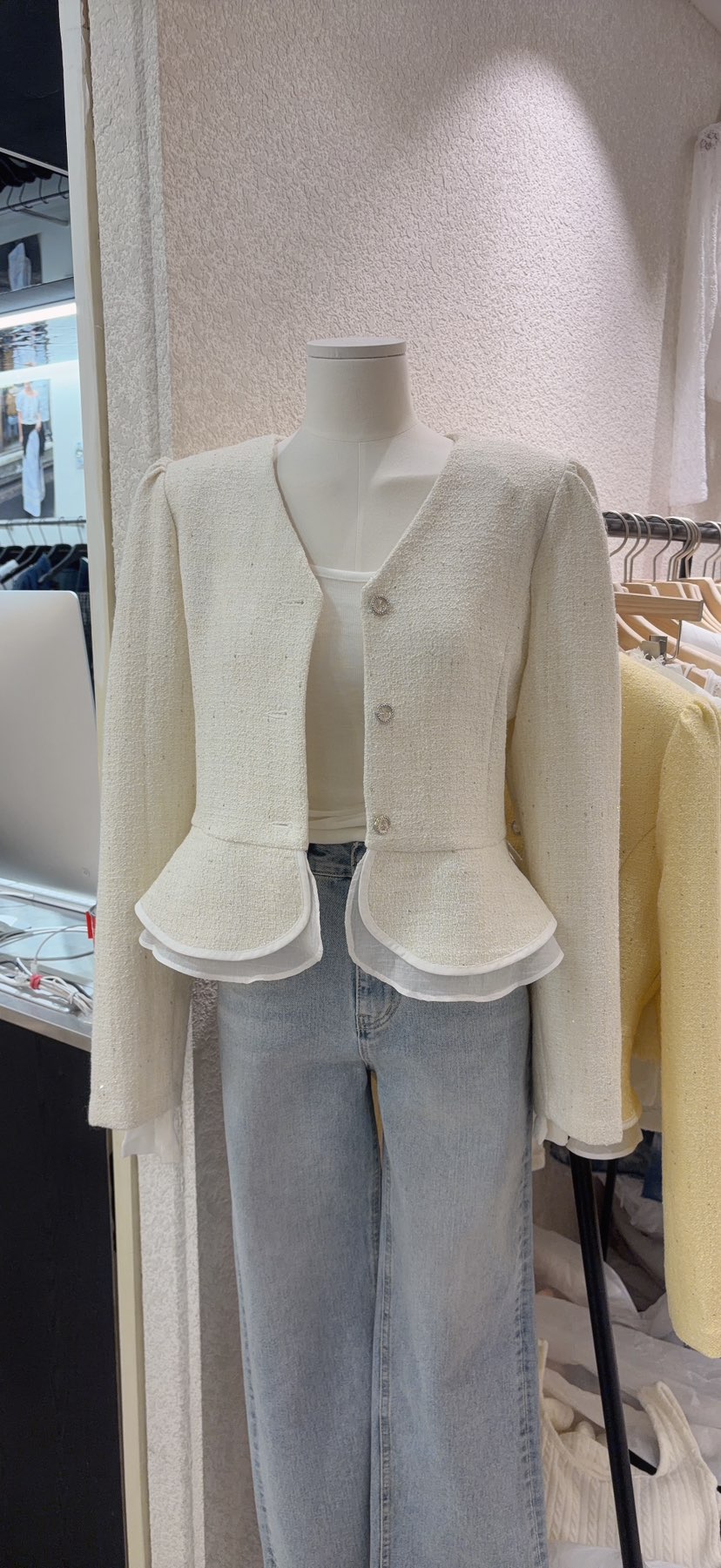 N BROWN韓國直郵實拍女士新品熱賣休閑26春夏夾克粗花呢N BROWN夾克圖色1