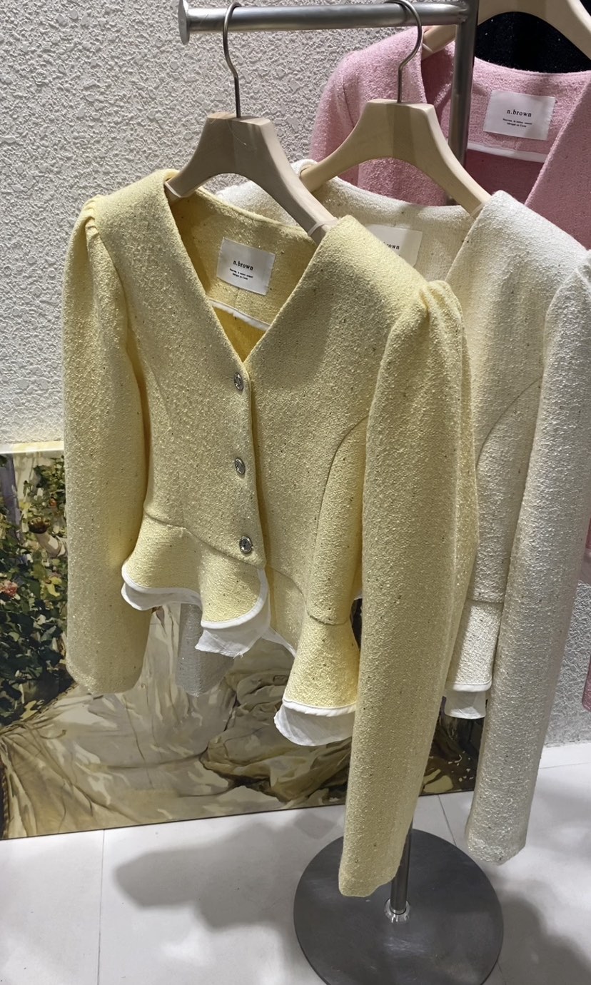 N BROWN韓國直郵實拍女士新品熱賣休閑26春夏夾克粗花呢N BROWN夾克圖色2