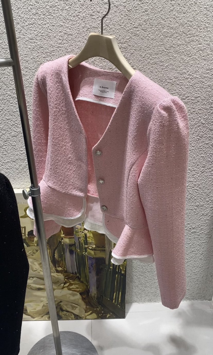 N BROWN韓國直郵實拍女士新品熱賣休閑26春夏夾克粗花呢N BROWN夾克圖色3