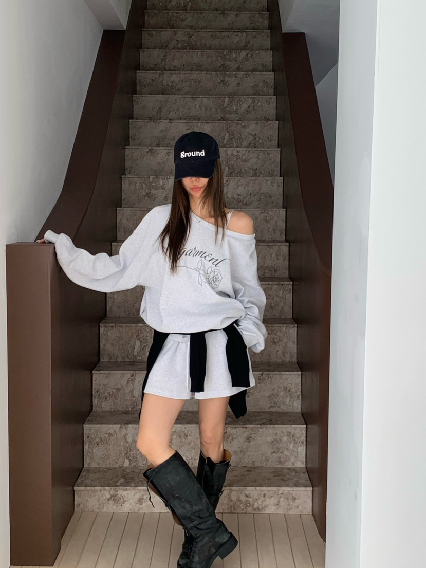 REVE CITE-L韓國直郵女士新款人氣休閑26春夏衛衣華夫格REVE CITE-L衛衣