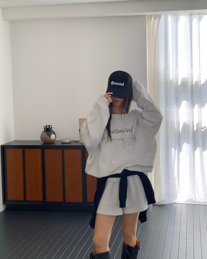 REVE CITE-L韓國直郵女士新款人氣休閑26春夏衛衣華夫格REVE CITE-L衛衣