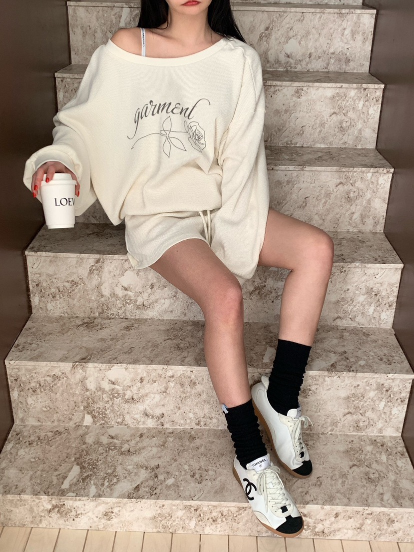 REVE CITE-L韓國直郵女士新款人氣休閑26春夏衛衣華夫格REVE CITE-L衛衣