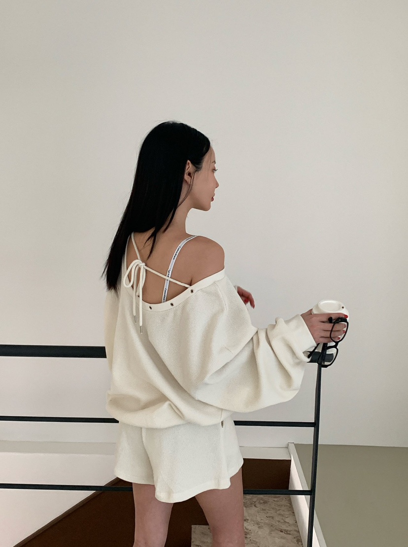 REVE CITE-L韓國直郵女士新款人氣休閑26春夏衛衣華夫格REVE CITE-L衛衣