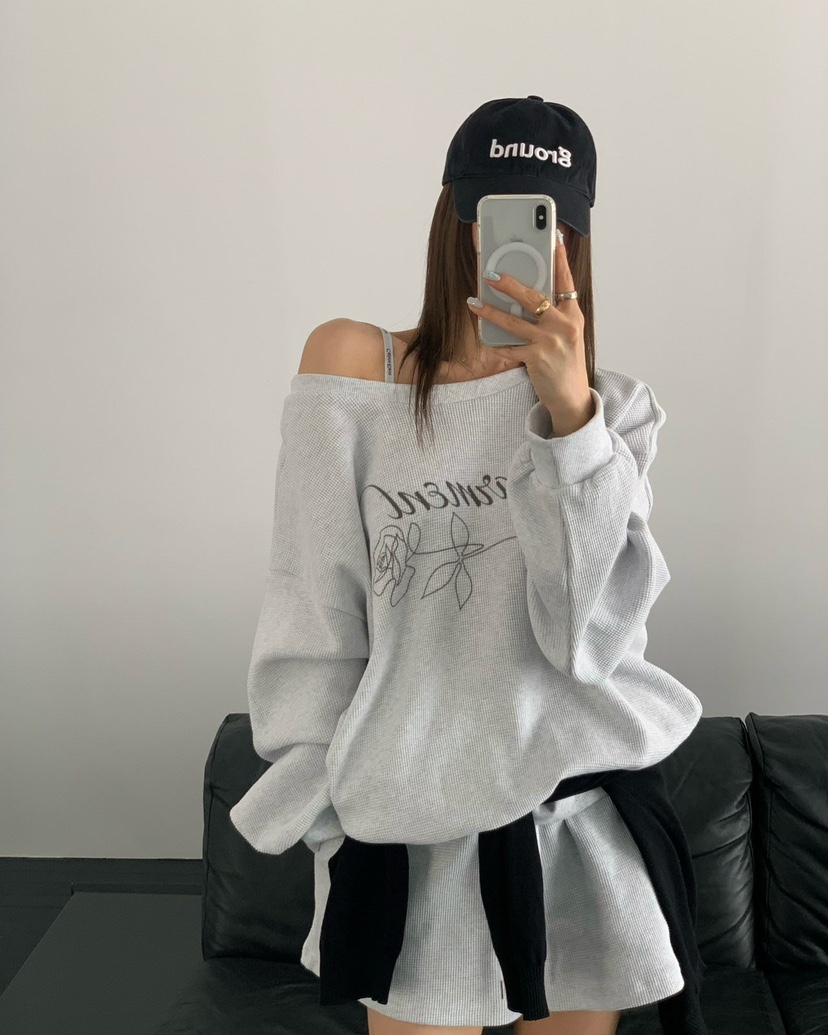 REVE CITE-L韓國直郵女士新款人氣休閑26春夏衛衣華夫格REVE CITE-L衛衣圖色2