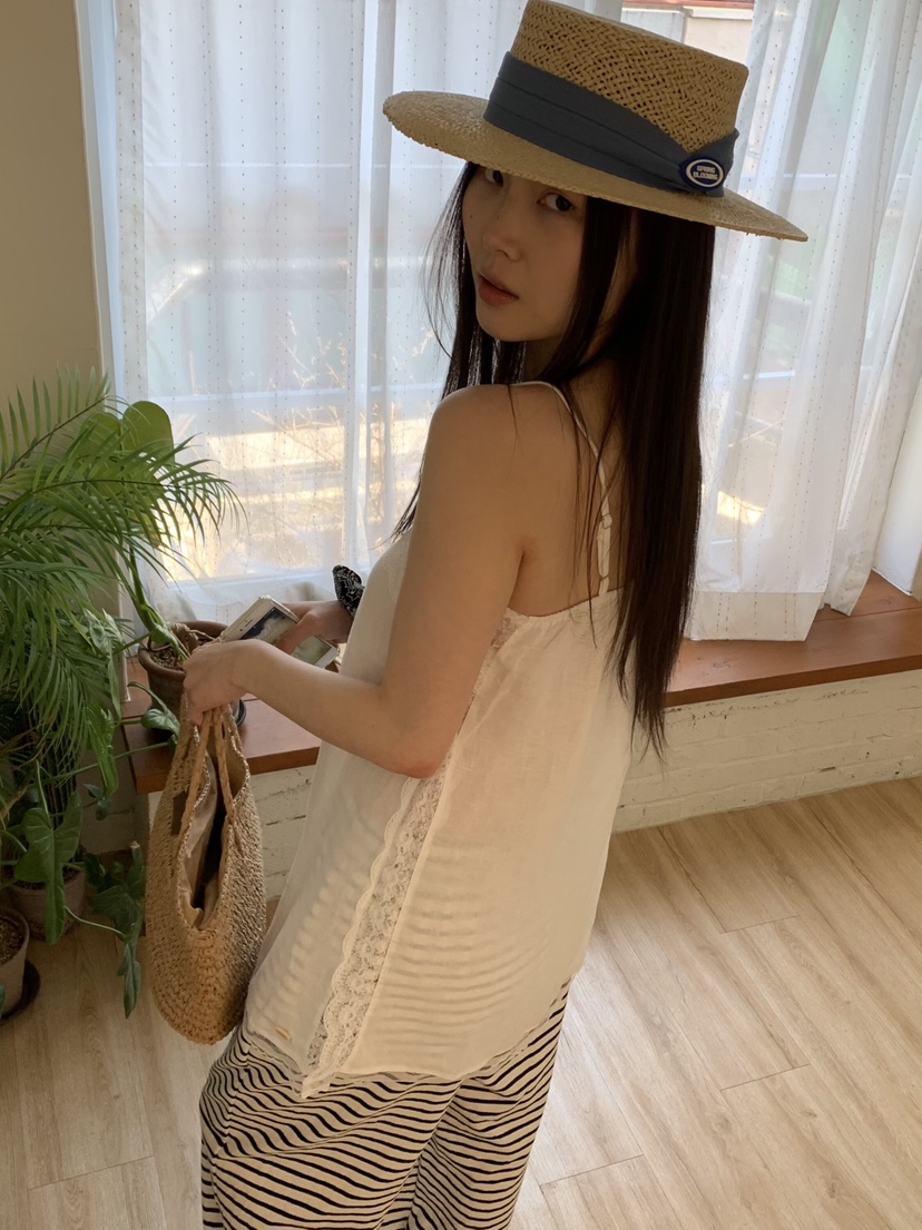 LIKEVAM韓國直郵實拍女士新品熱賣時尚職業吊帶背心亞麻長款LIKEVAM吊帶/背心