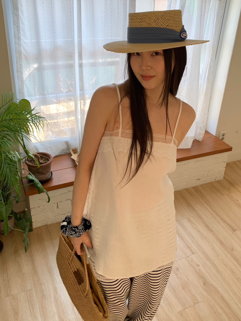 LIKEVAM韓國直郵實拍女士新品熱賣時尚職業吊帶背心亞麻長款LIKEVAM吊帶/背心