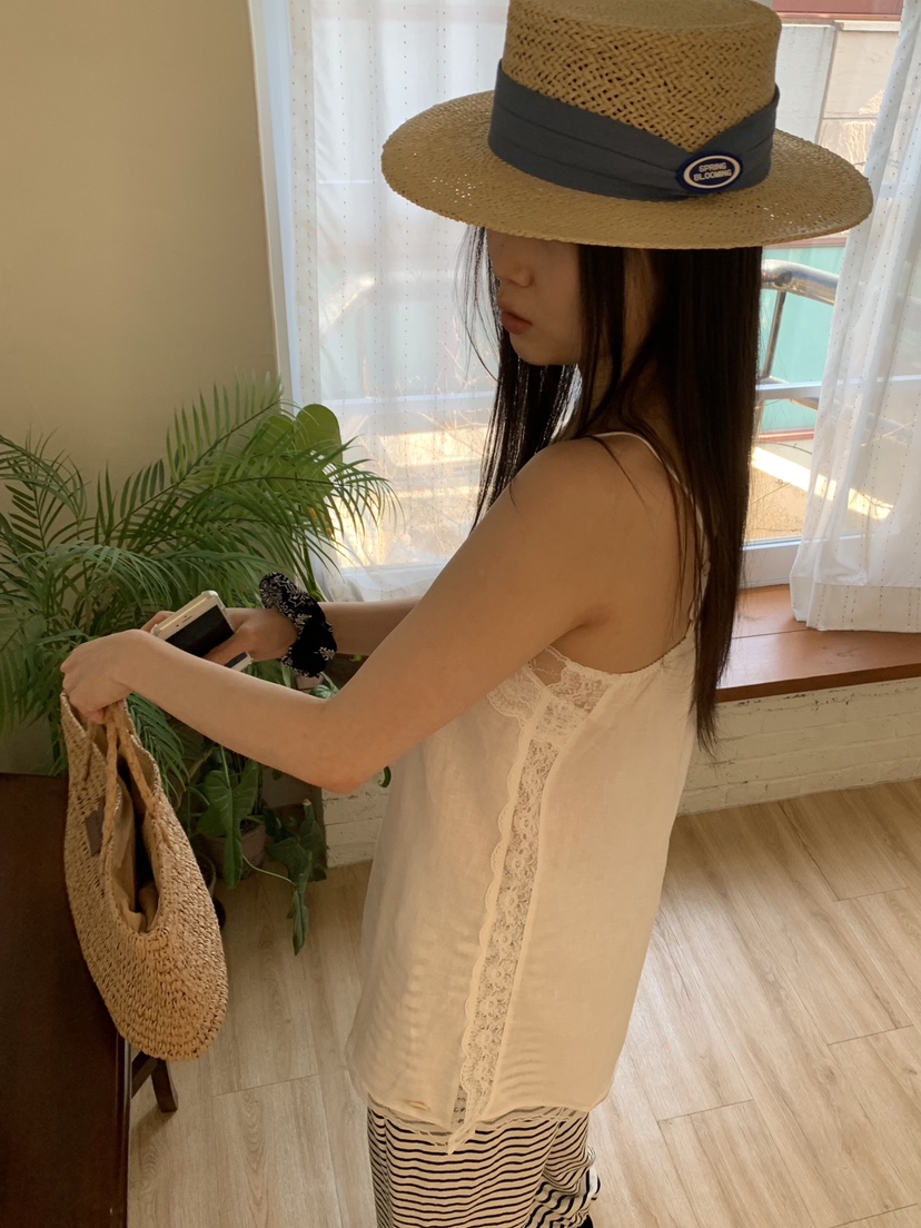 LIKEVAM韓國直郵實拍女士新品熱賣時尚職業吊帶背心亞麻長款LIKEVAM吊帶/背心