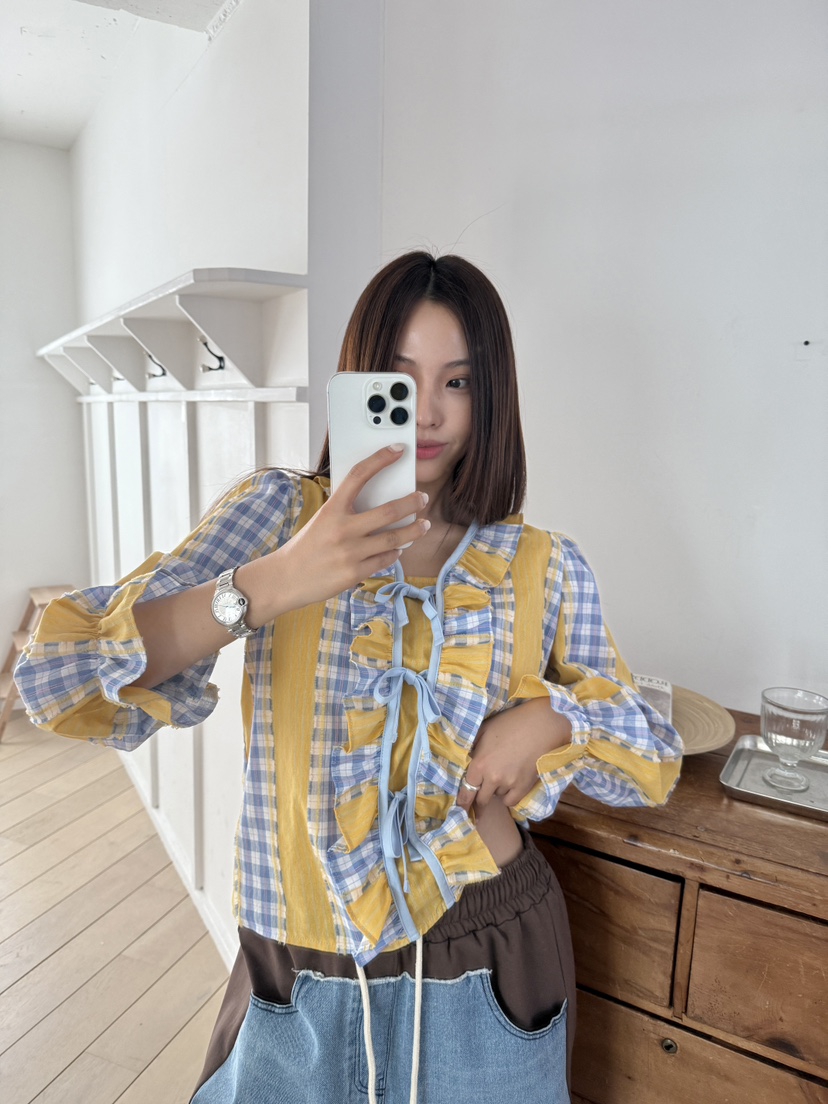 MOSMOS韓國直郵實拍女士新品職業人氣休閑推薦襯衫蕾絲衫MOSMOS襯衫/蕾絲衫