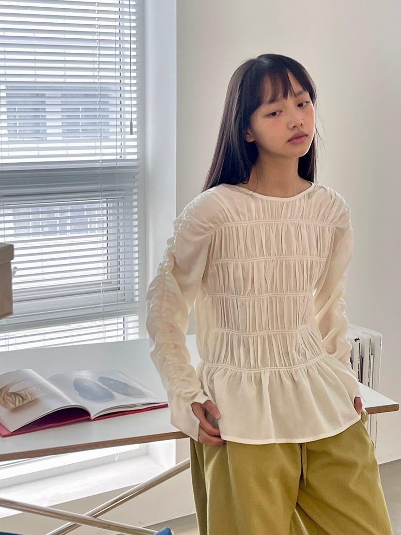 ANOTHER AVENUE韓國直郵女裝新品職業熱賣襯衫蕾絲衫褶皺ANOTHER AVENUE襯衫/蕾絲衫