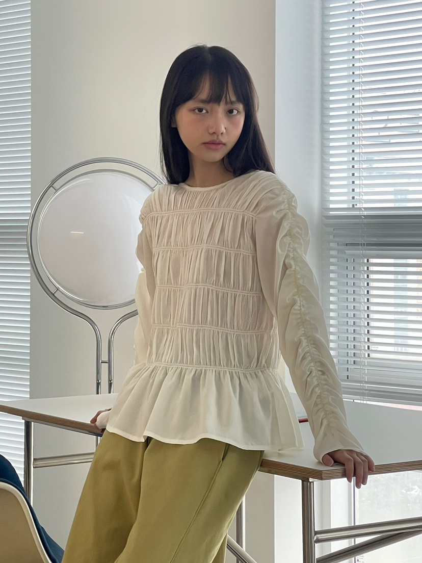 ANOTHER AVENUE韓國直郵女裝新品職業熱賣襯衫蕾絲衫褶皺ANOTHER AVENUE襯衫/蕾絲衫