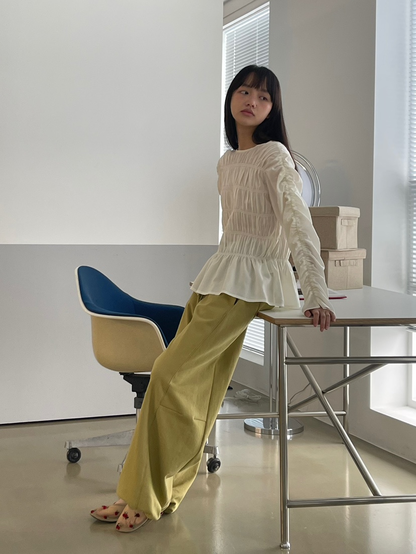 ANOTHER AVENUE韓國直郵女裝新品職業熱賣襯衫蕾絲衫褶皺ANOTHER AVENUE襯衫/蕾絲衫