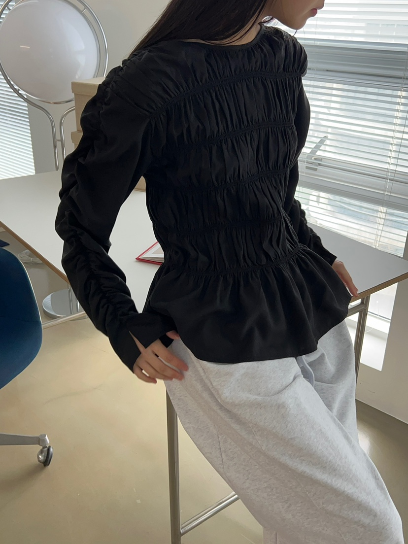 ANOTHER AVENUE韓國直郵女裝新品職業熱賣襯衫蕾絲衫褶皺ANOTHER AVENUE襯衫/蕾絲衫