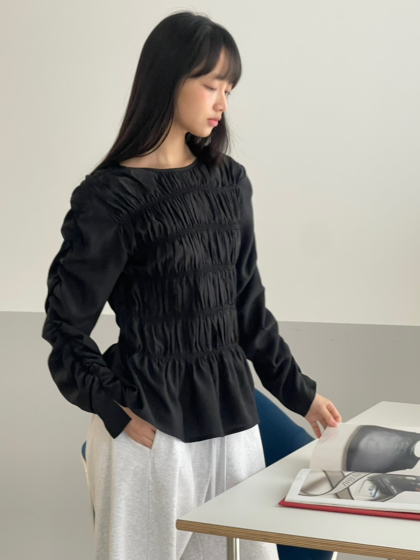 ANOTHER AVENUE韓國直郵女裝新品職業熱賣襯衫蕾絲衫褶皺ANOTHER AVENUE襯衫/蕾絲衫