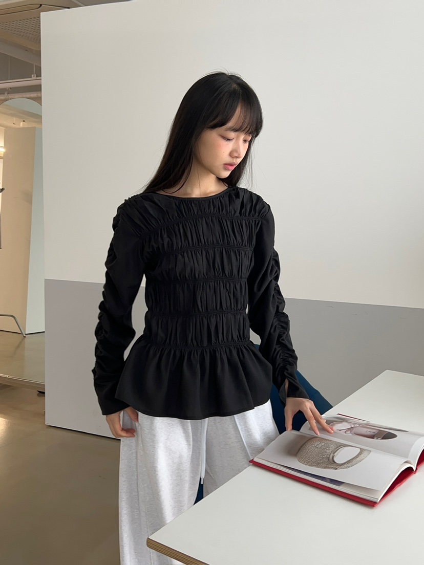 ANOTHER AVENUE韓國直郵女裝新品職業熱賣襯衫蕾絲衫褶皺ANOTHER AVENUE襯衫/蕾絲衫