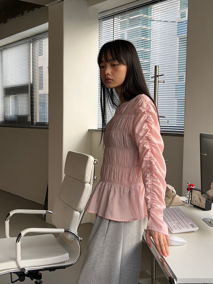 ANOTHER AVENUE韓國直郵女裝新品職業熱賣襯衫蕾絲衫褶皺ANOTHER AVENUE襯衫/蕾絲衫