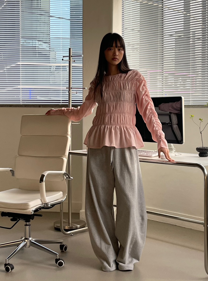 ANOTHER AVENUE韓國直郵女裝新品職業熱賣襯衫蕾絲衫褶皺ANOTHER AVENUE襯衫/蕾絲衫