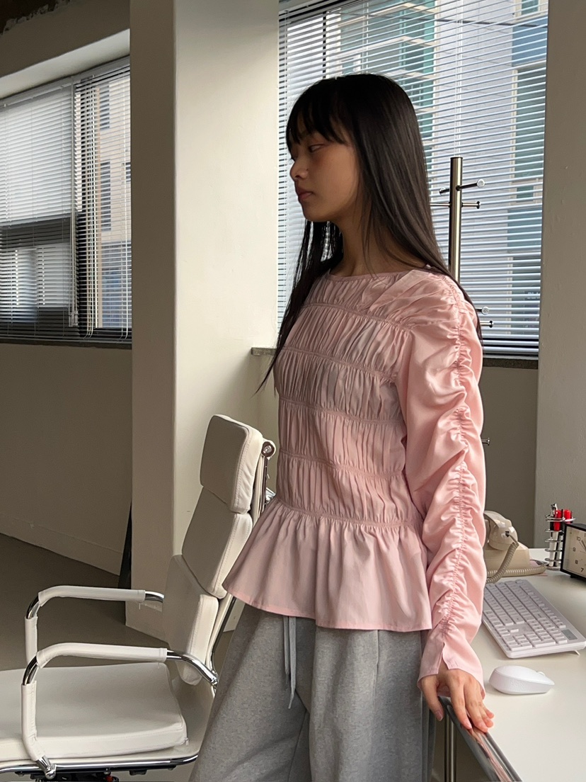 ANOTHER AVENUE韓國直郵女裝新品職業熱賣襯衫蕾絲衫褶皺ANOTHER AVENUE襯衫/蕾絲衫