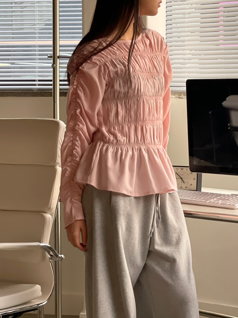 ANOTHER AVENUE韓國直郵女裝新品職業熱賣襯衫蕾絲衫褶皺ANOTHER AVENUE襯衫/蕾絲衫