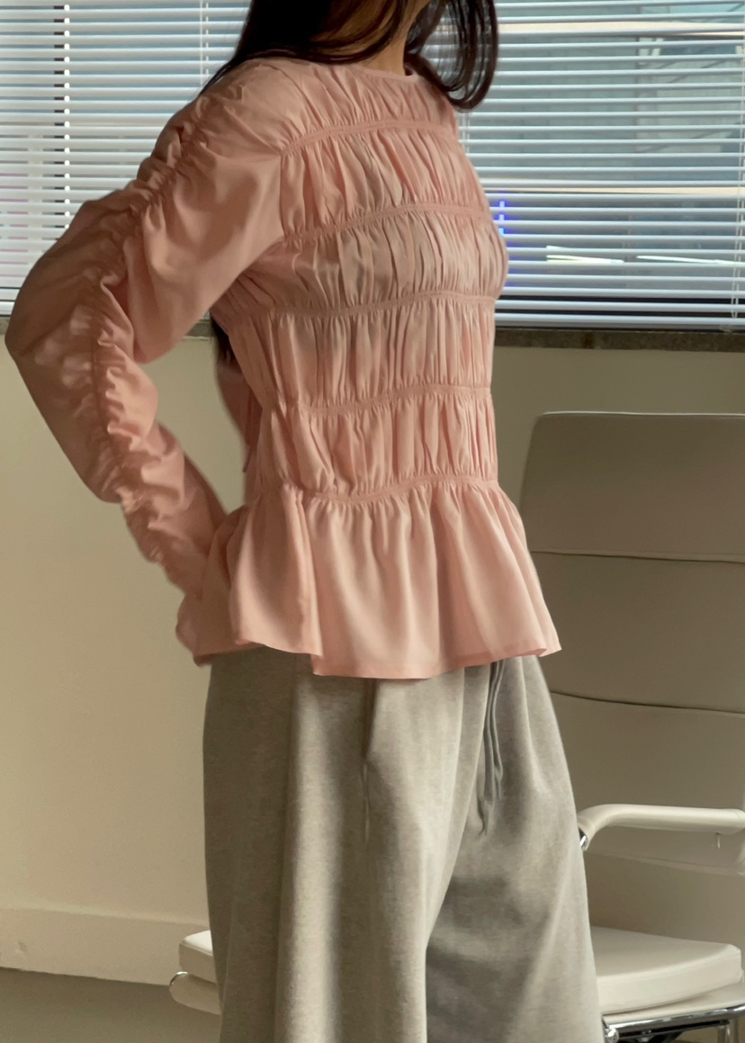 ANOTHER AVENUE韓國直郵女裝新品職業熱賣襯衫蕾絲衫褶皺ANOTHER AVENUE襯衫/蕾絲衫