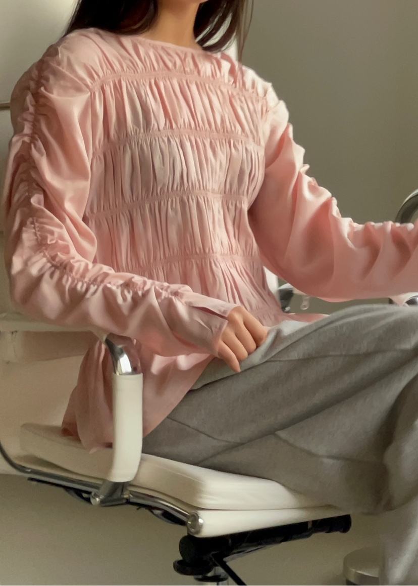 ANOTHER AVENUE韓國直郵女裝新品職業熱賣襯衫蕾絲衫褶皺ANOTHER AVENUE襯衫/蕾絲衫