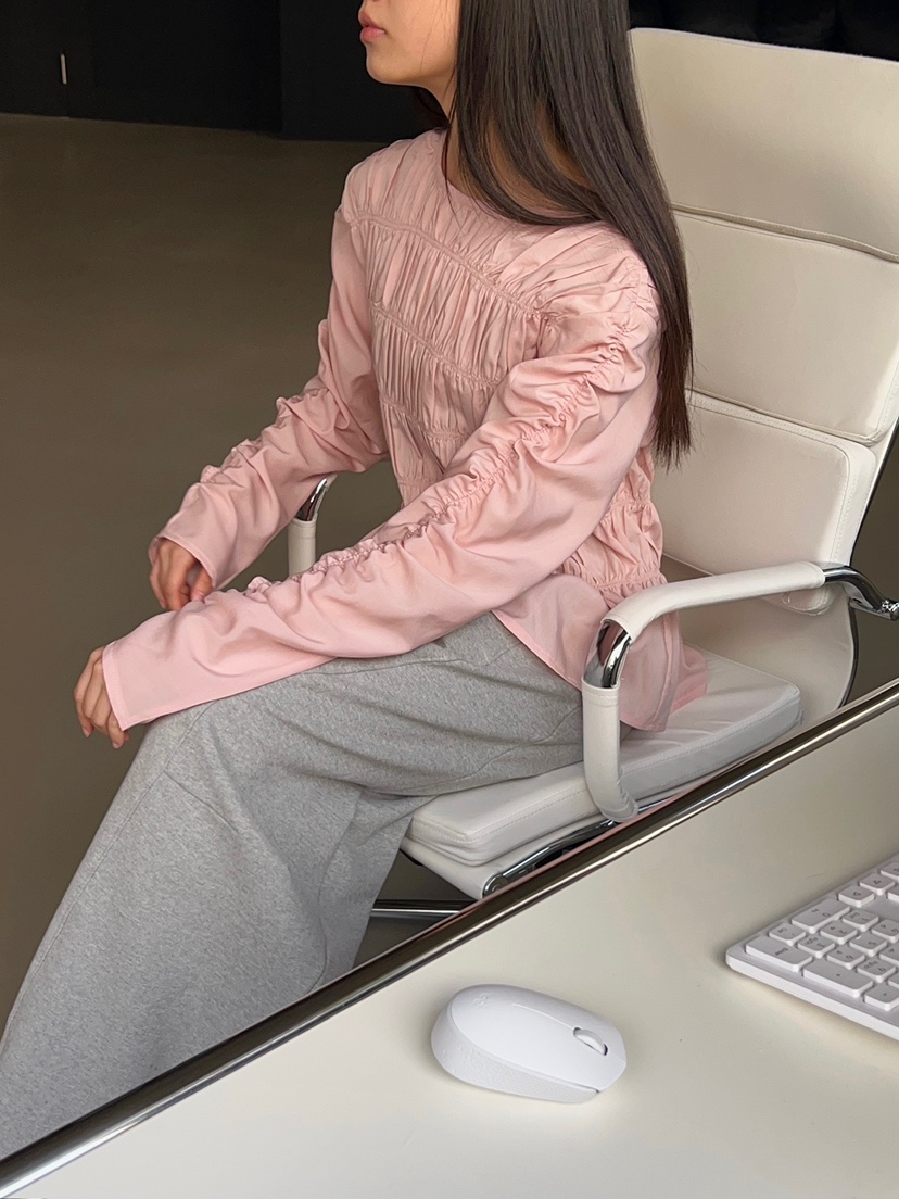 ANOTHER AVENUE韓國直郵女裝新品職業熱賣襯衫蕾絲衫褶皺ANOTHER AVENUE襯衫/蕾絲衫