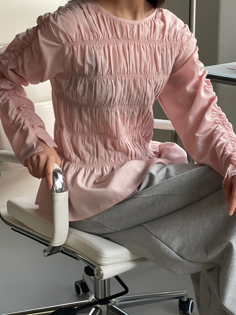 ANOTHER AVENUE韓國直郵女裝新品職業熱賣襯衫蕾絲衫褶皺ANOTHER AVENUE襯衫/蕾絲衫