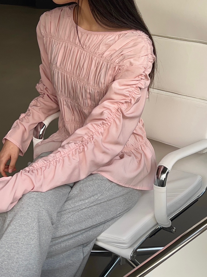 ANOTHER AVENUE韓國直郵女裝新品職業熱賣襯衫蕾絲衫褶皺ANOTHER AVENUE襯衫/蕾絲衫