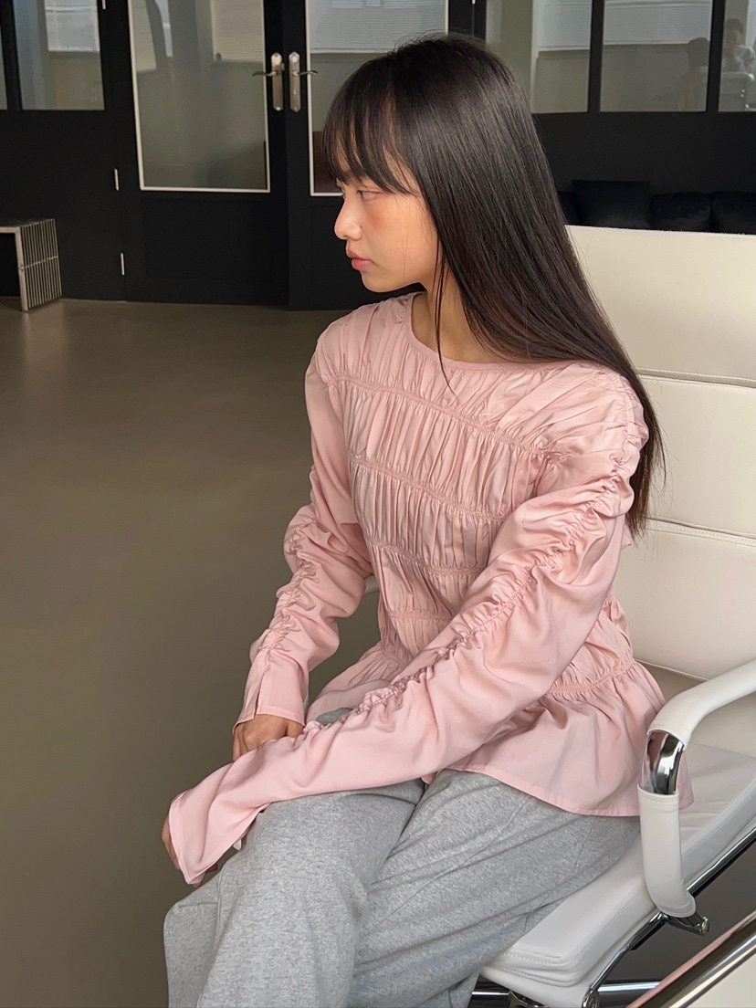 ANOTHER AVENUE韓國直郵女裝新品職業熱賣襯衫蕾絲衫褶皺ANOTHER AVENUE襯衫/蕾絲衫