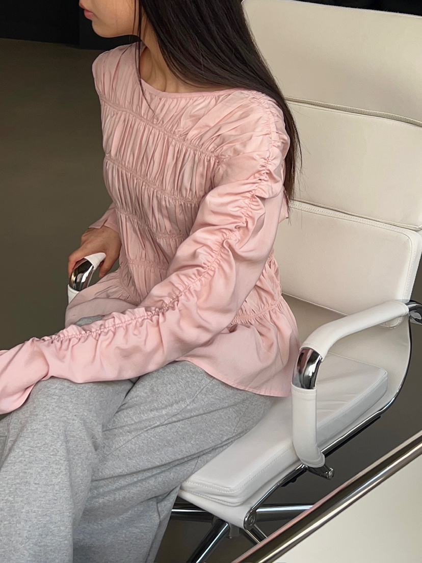 ANOTHER AVENUE韓國直郵女裝新品職業熱賣襯衫蕾絲衫褶皺ANOTHER AVENUE襯衫/蕾絲衫