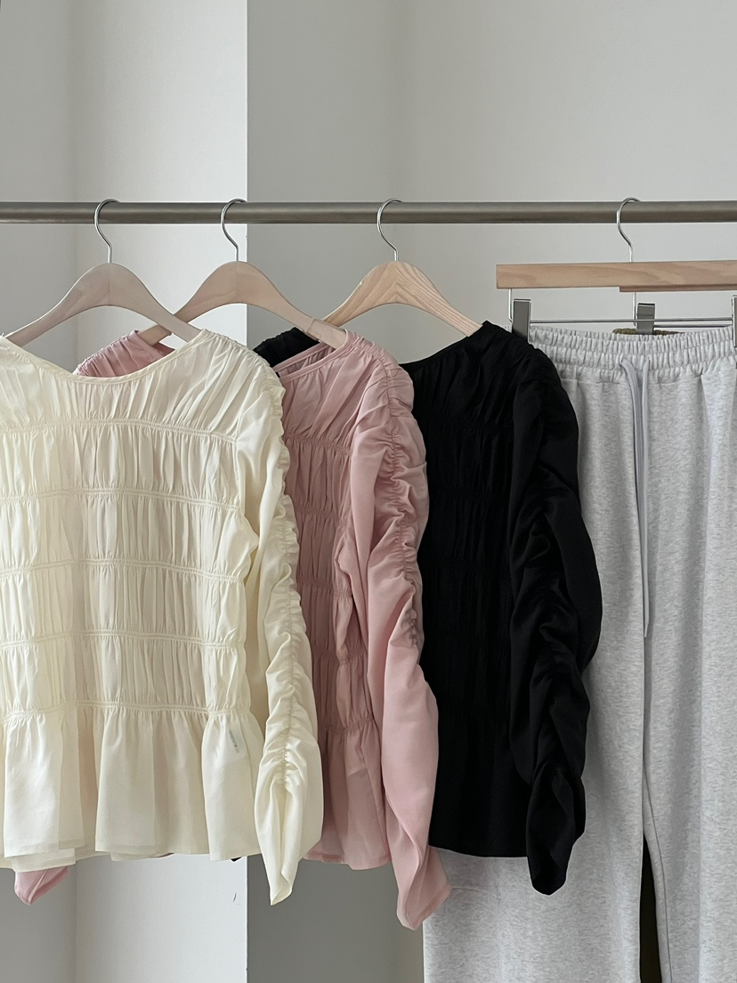 ANOTHER AVENUE韓國直郵女裝新品職業熱賣襯衫蕾絲衫褶皺ANOTHER AVENUE襯衫/蕾絲衫