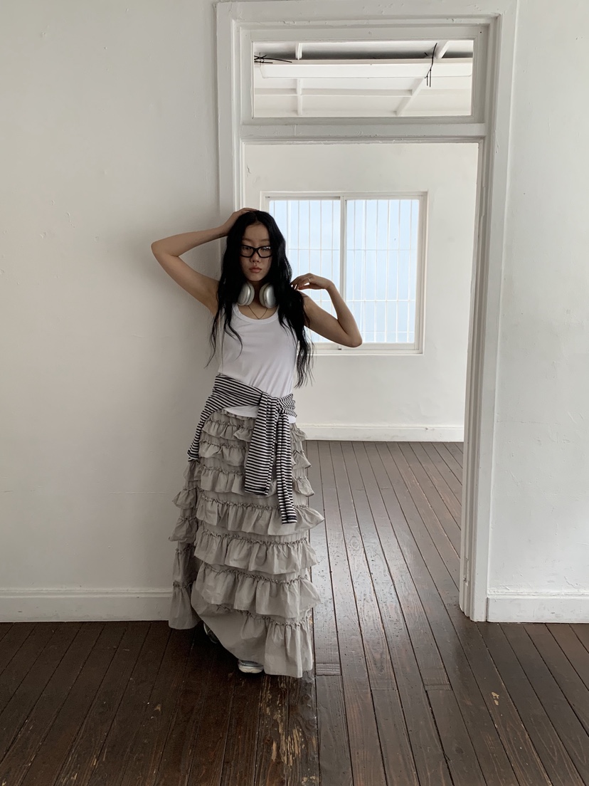 SUNDER MARKET韓國東大門代購女士新品休閑熱賣人氣長裙SUNDER MARKET長裙