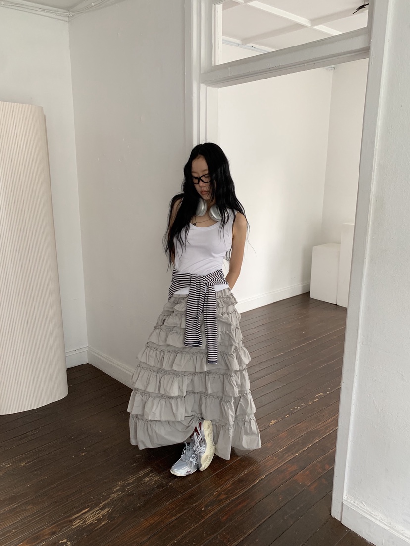 SUNDER MARKET韓國東大門代購女士新品休閑熱賣人氣長裙SUNDER MARKET長裙圖色2