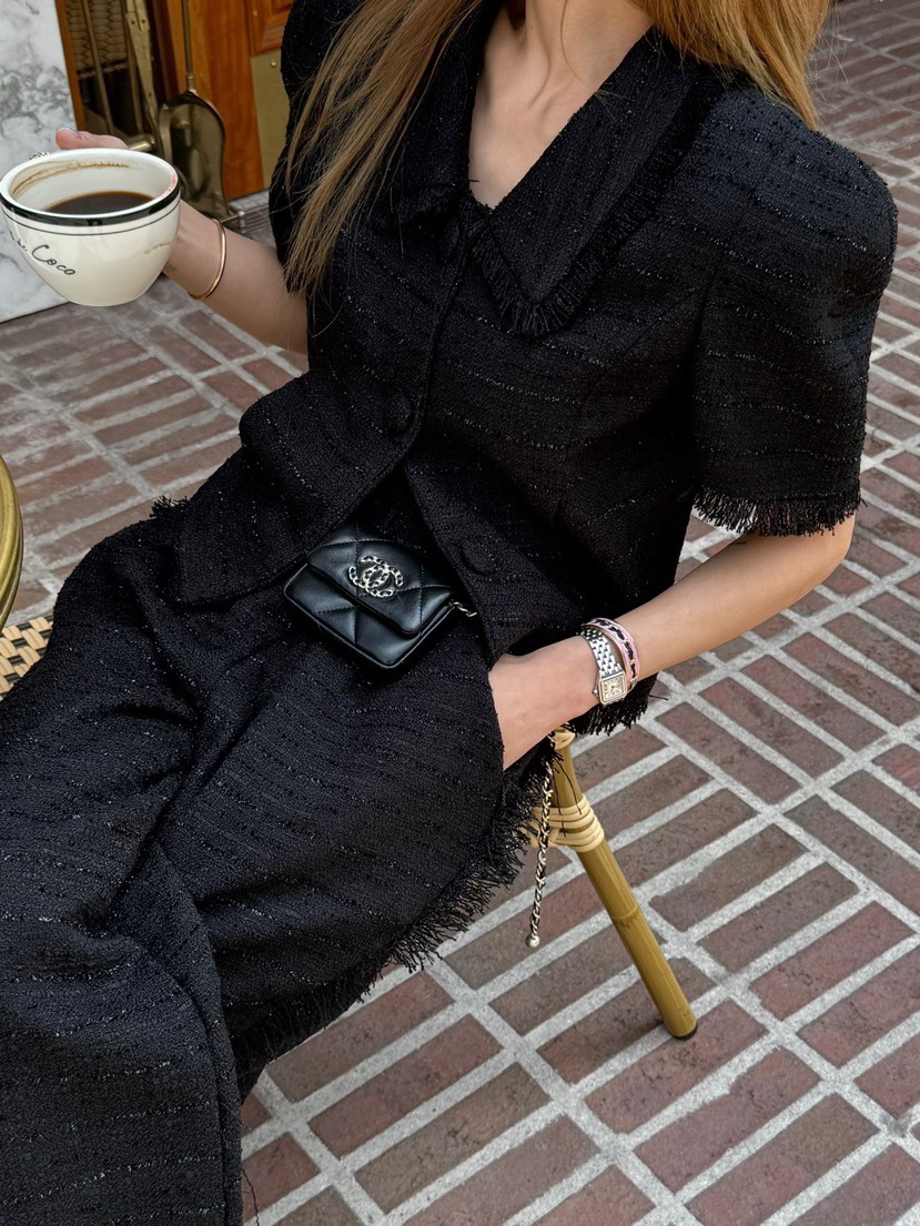 ZEROZERO韓國直郵女裝新品推薦人氣26春夏休閑褲粗花呢流蘇ZEROZERO休閑褲