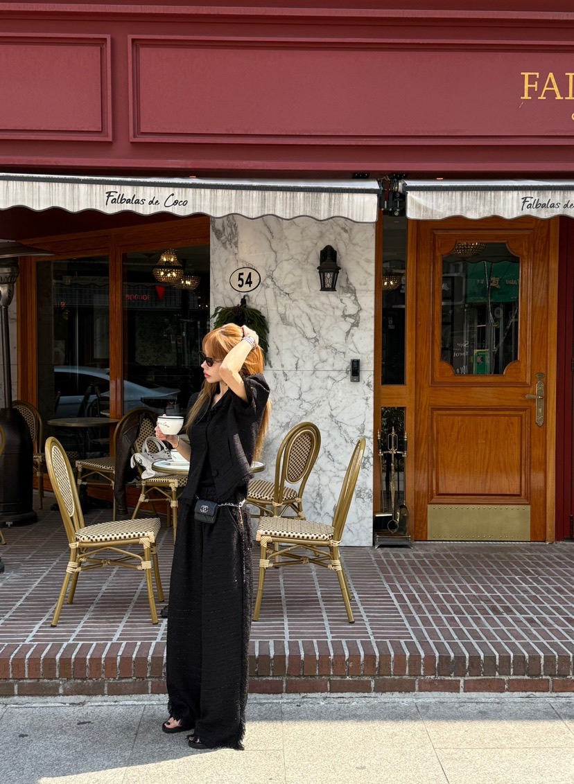 ZEROZERO韓國直郵女裝新品推薦人氣26春夏休閑褲粗花呢流蘇ZEROZERO休閑褲