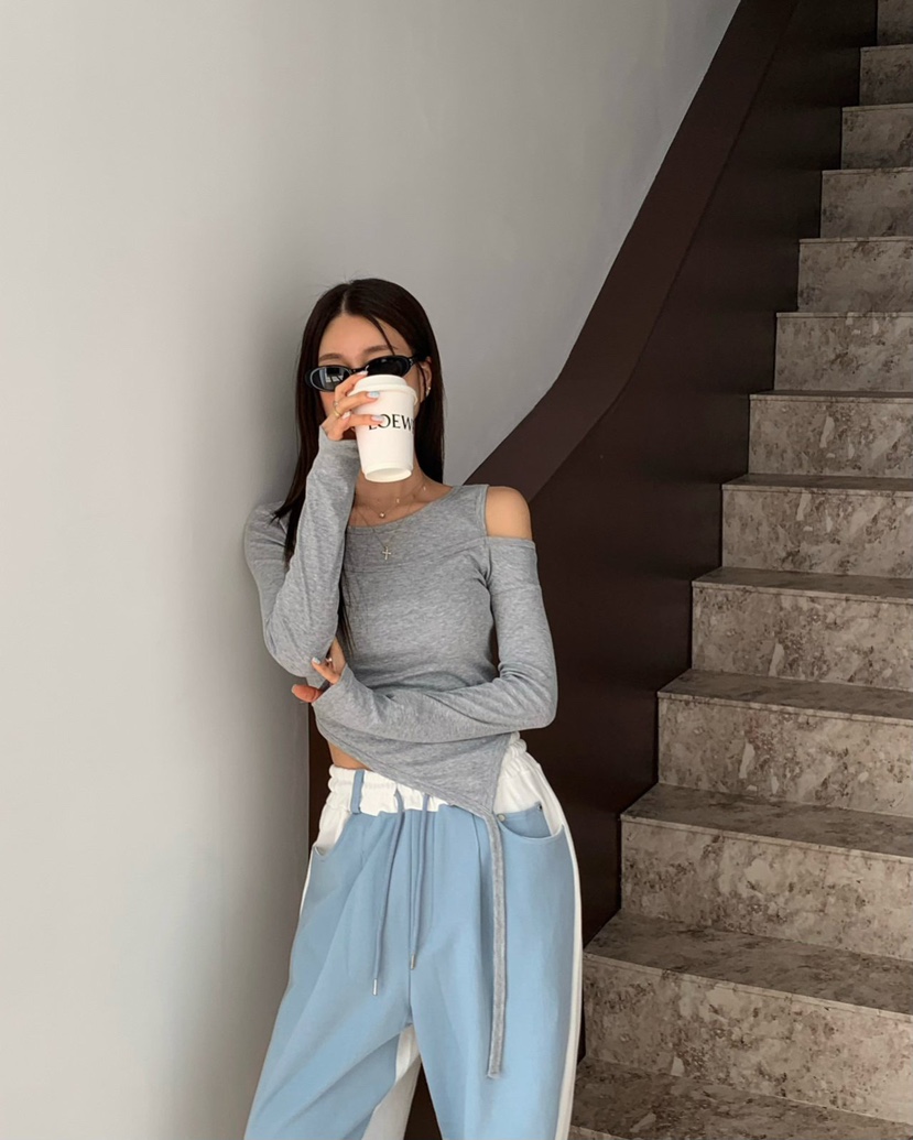 REVE CITE-L韓國東大門代購女士新款人氣休閑時尚長袖T恤REVE CITE-L長袖T恤