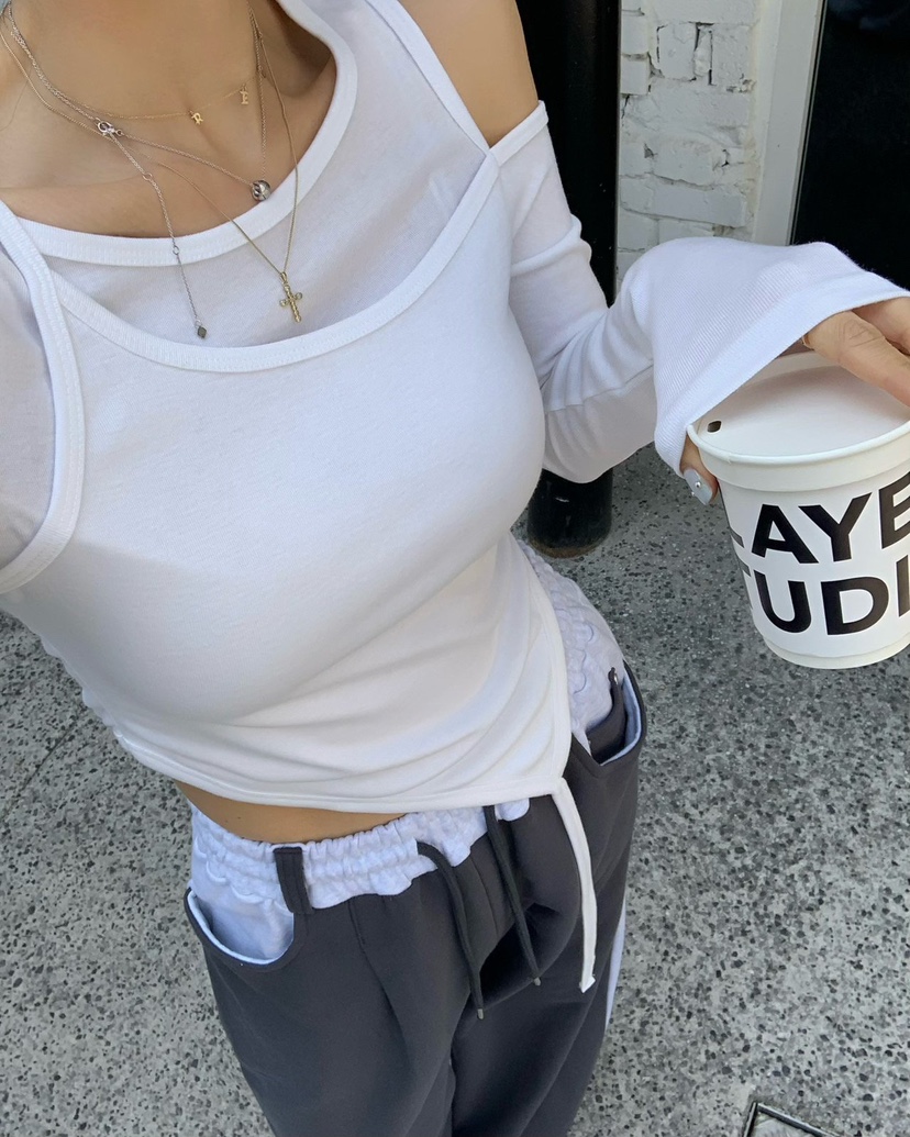 REVE CITE-L韓國東大門代購女士新款人氣休閑時尚長袖T恤REVE CITE-L長袖T恤