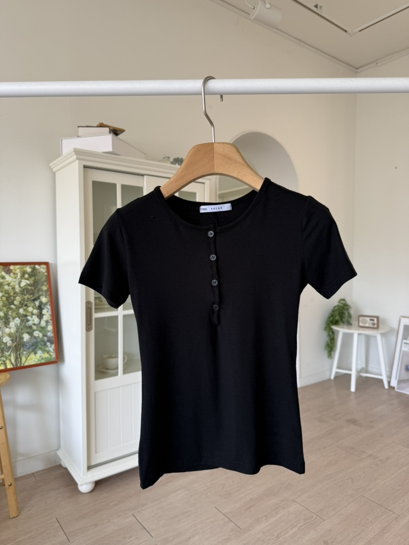 SOLAR韓國代購女裝新款人氣休閑推薦26春夏時尚職業熱賣T恤SOLART恤圖色1