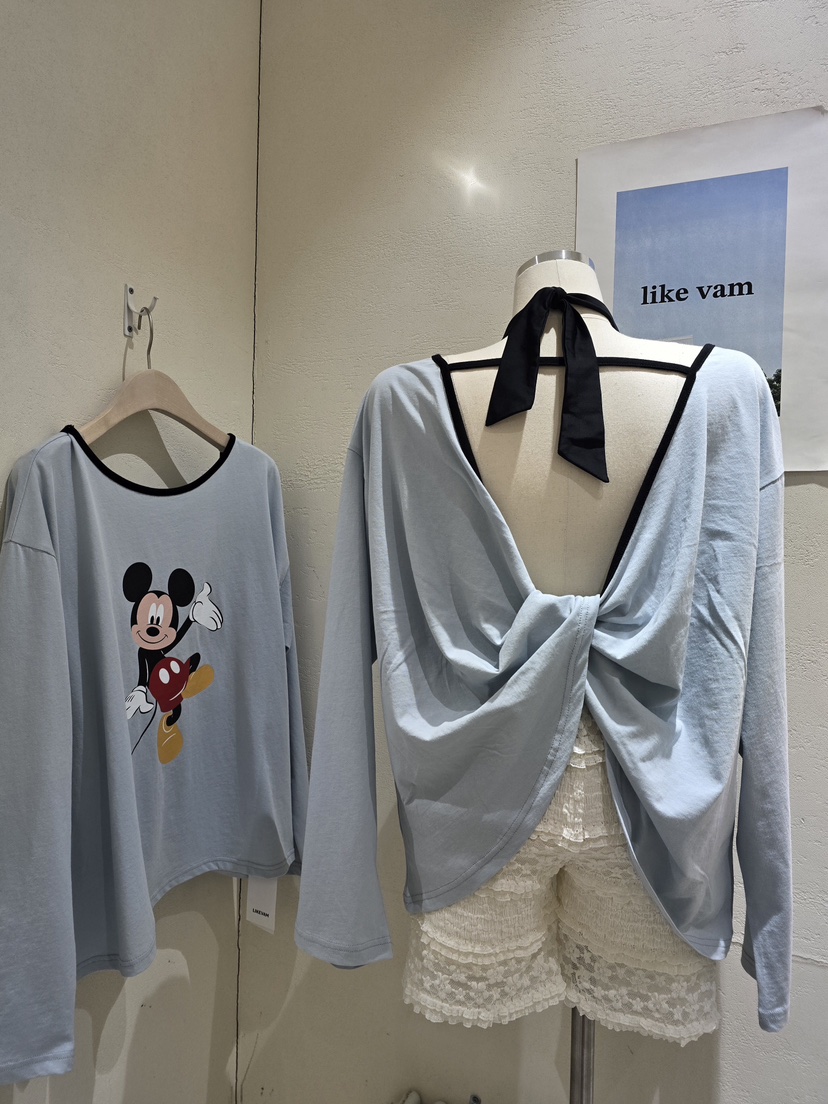 LIKEVAM韓國東大門直郵女裝新品職業熱賣推薦休閑長袖T恤LIKEVAM長袖T恤