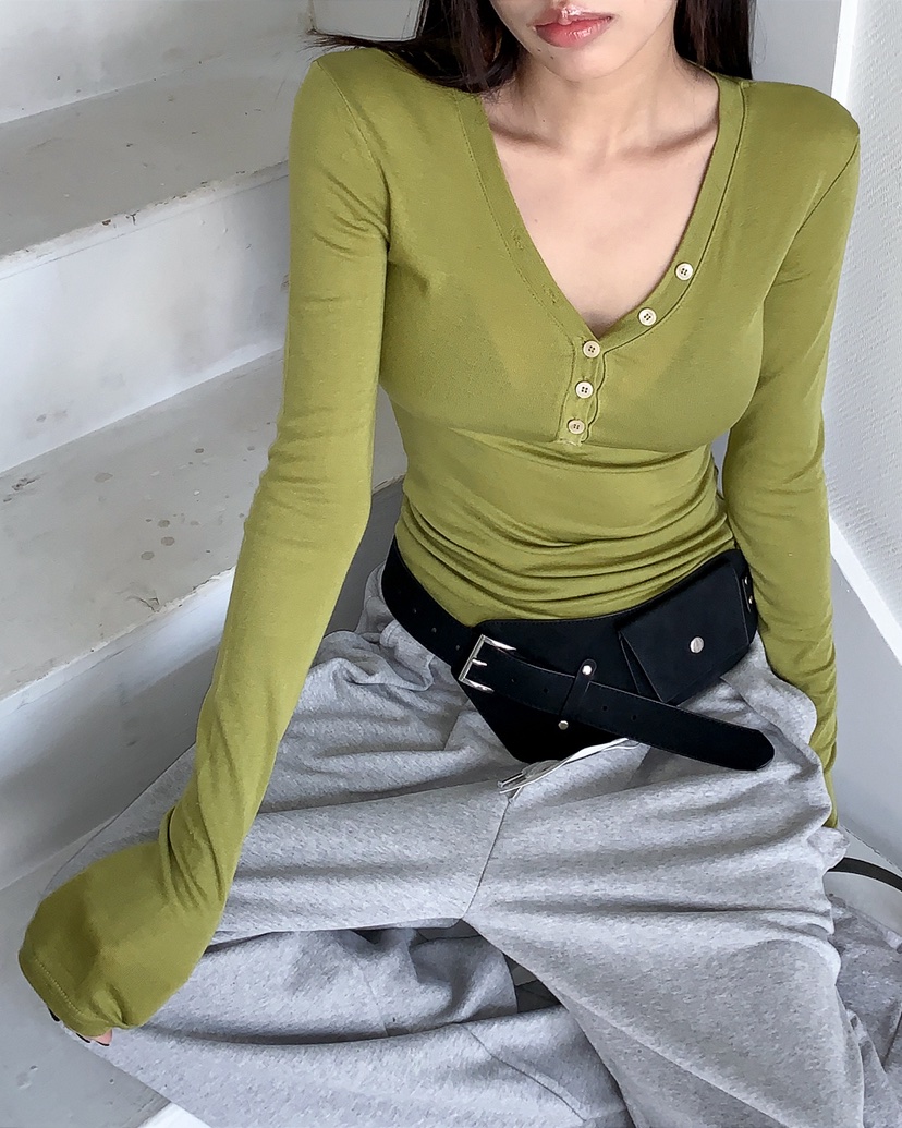 LIVE AID-P韓國東大門代購女裝新款人氣推薦休閑長袖T恤LIVE AID-P長袖T恤