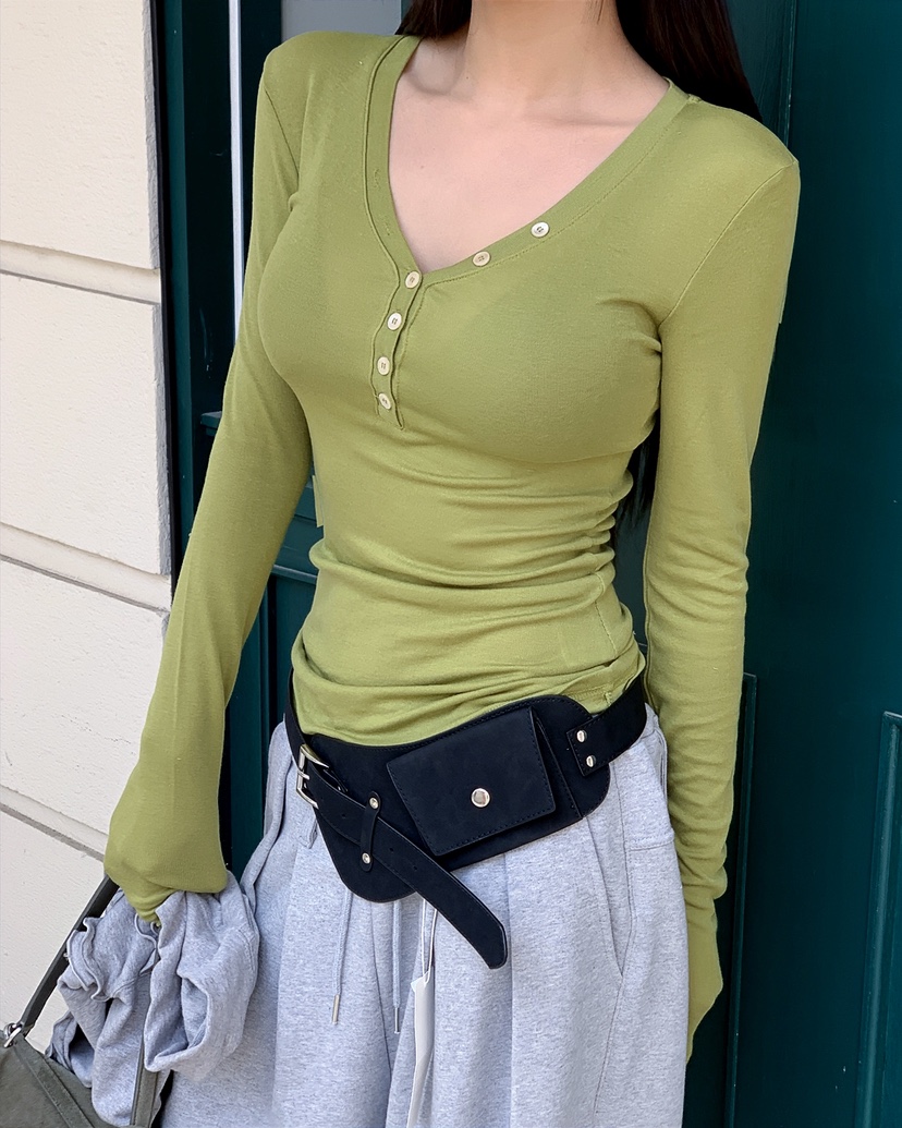 LIVE AID-P韓國東大門代購女裝新款人氣推薦休閑長袖T恤LIVE AID-P長袖T恤